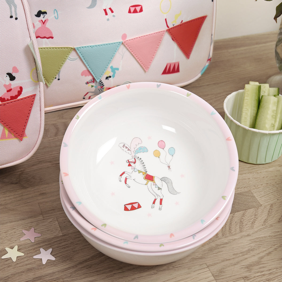 Fairground Ponies Childrens Melamine Bowl by Sophie Allport