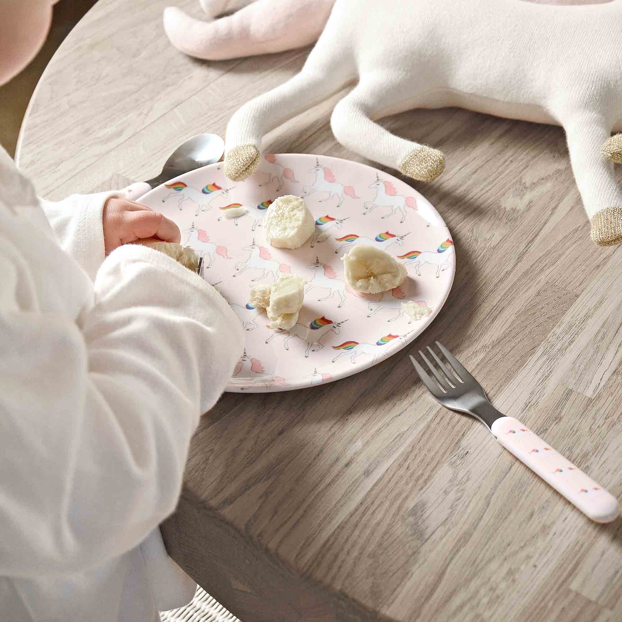 Unicorn Childrens Melamine Cutlery Set