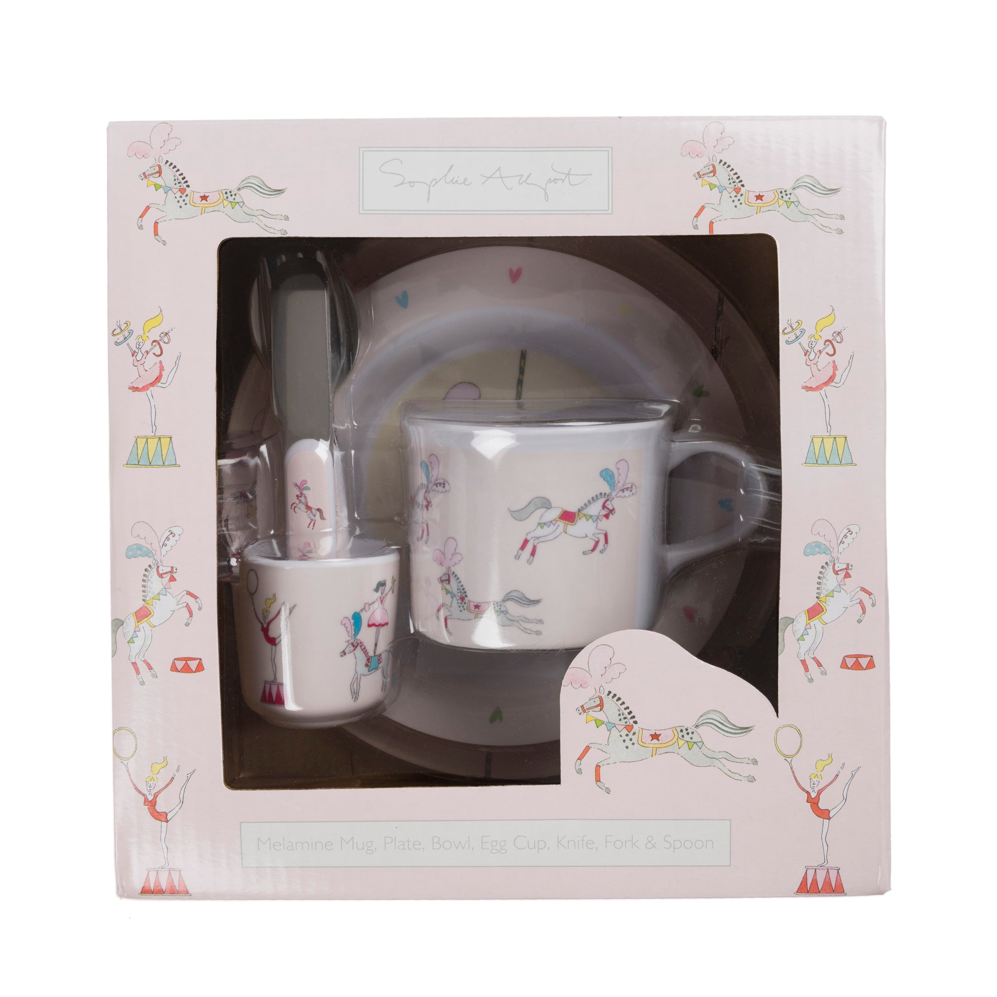 Fairground Ponies Melamine Set by Sophie Allport