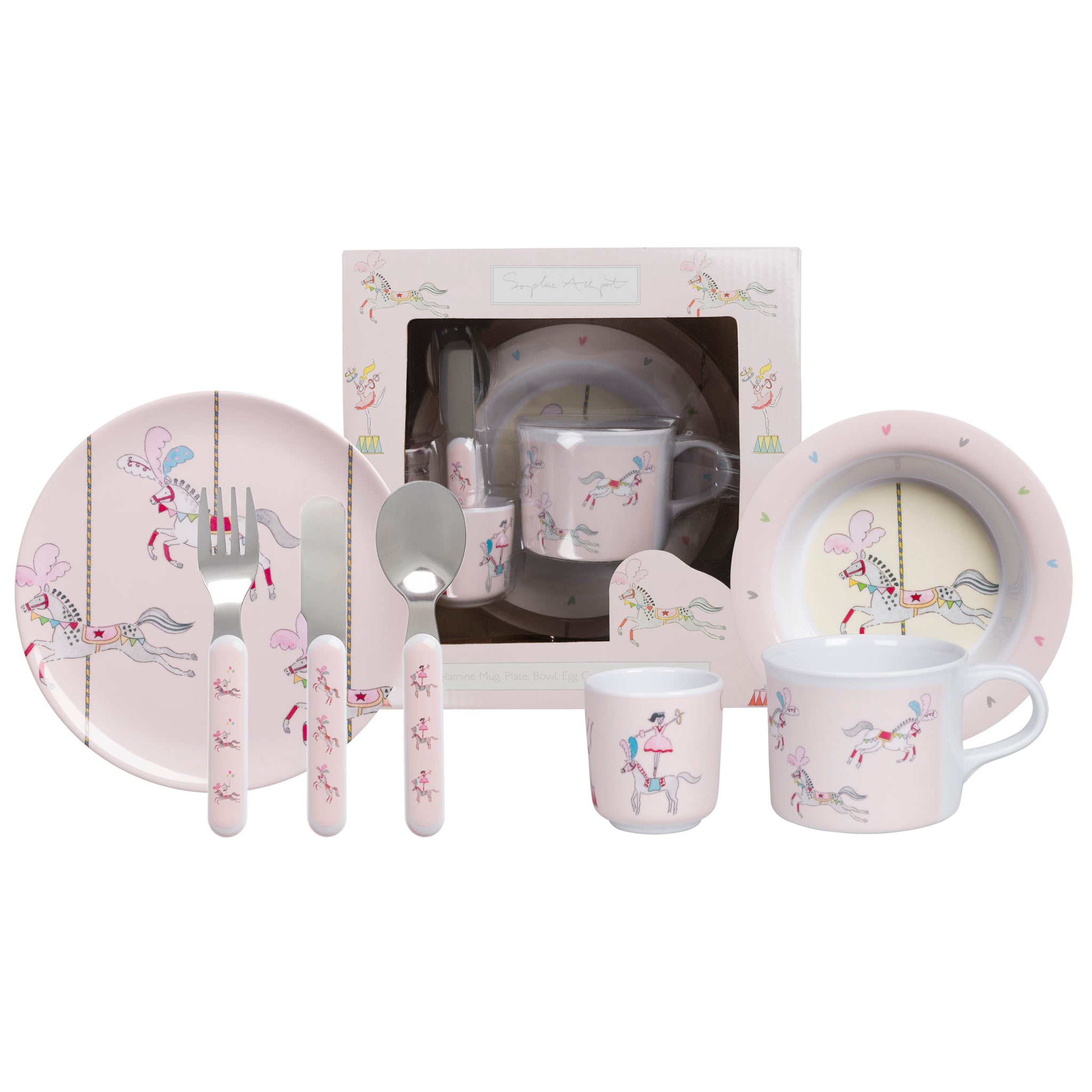 Fairground Ponies Melamine Set by Sophie Allport