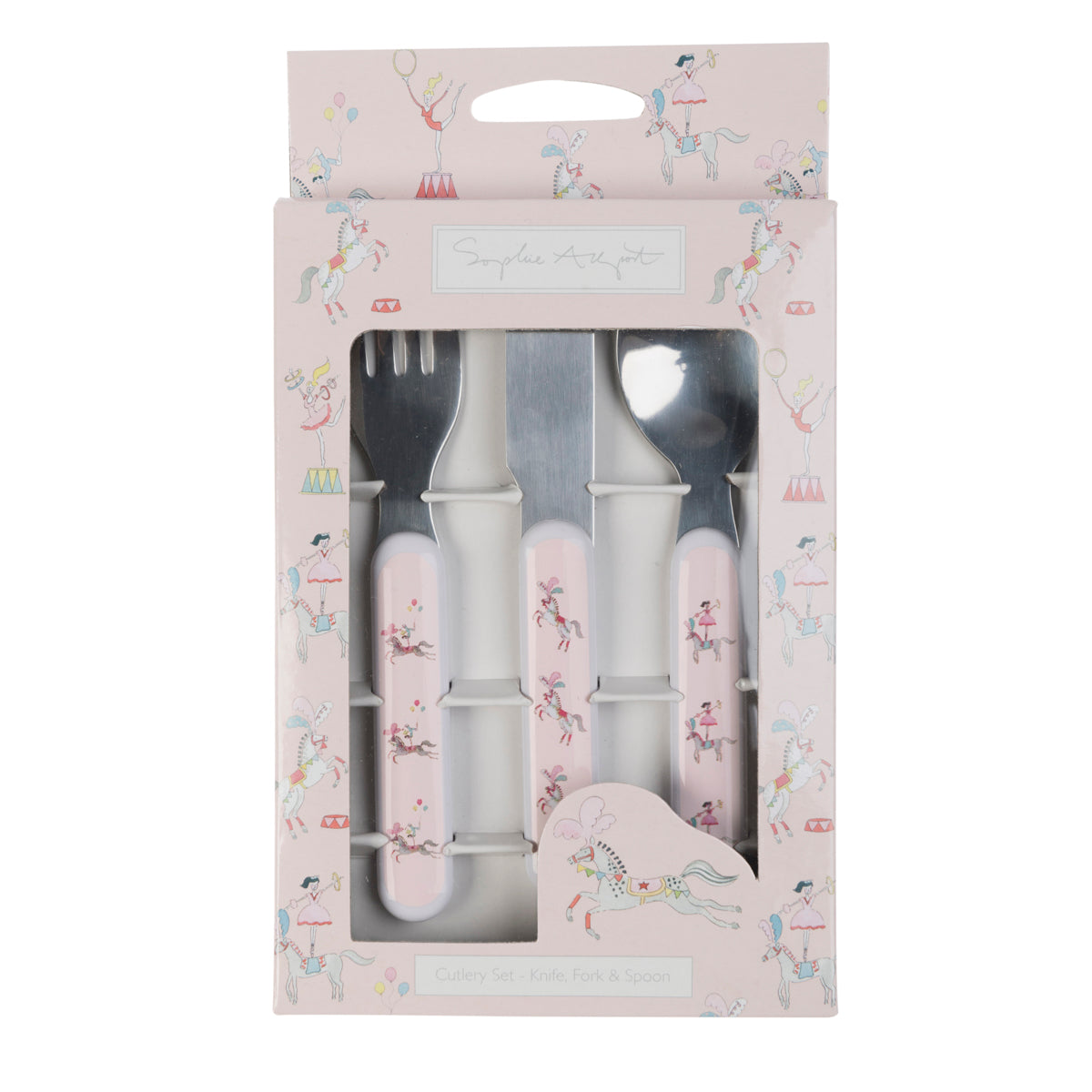 Fairground Ponies Childrens Melamine Cutlery Set by Sophie Allport
