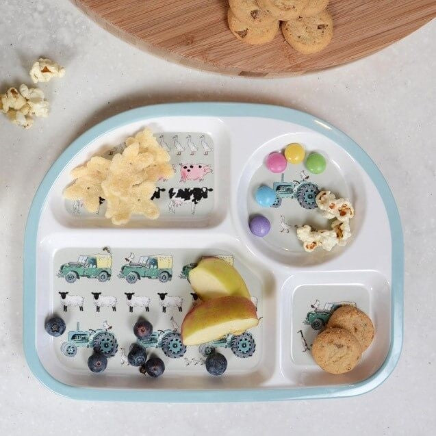 On The Farm Children's Melamine Divider Plate