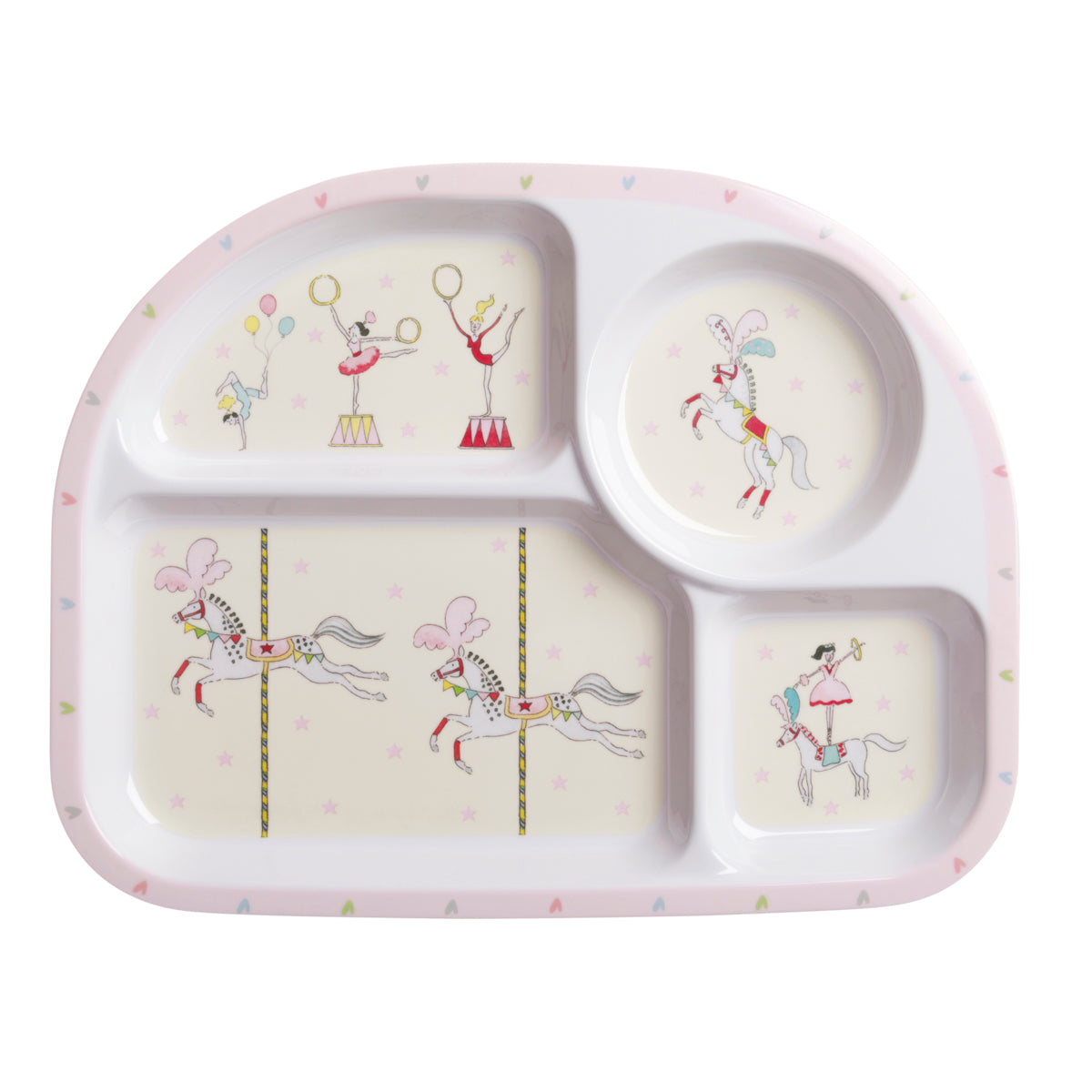 Fairground Ponies Childrens Melamine Divider Plate by Sophie Allport