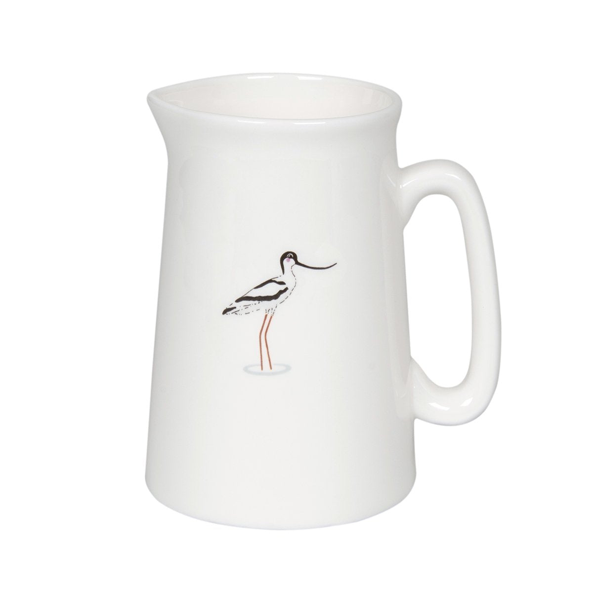 White fine bone china small jug with Coastal Bird on by Sophie Allport