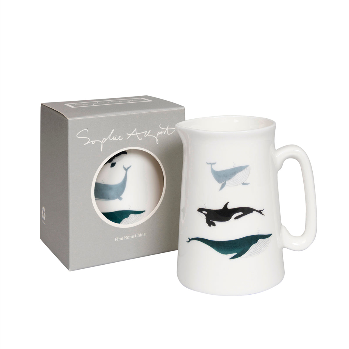Whales Fine Bone China Jug Small by Sophie Allport