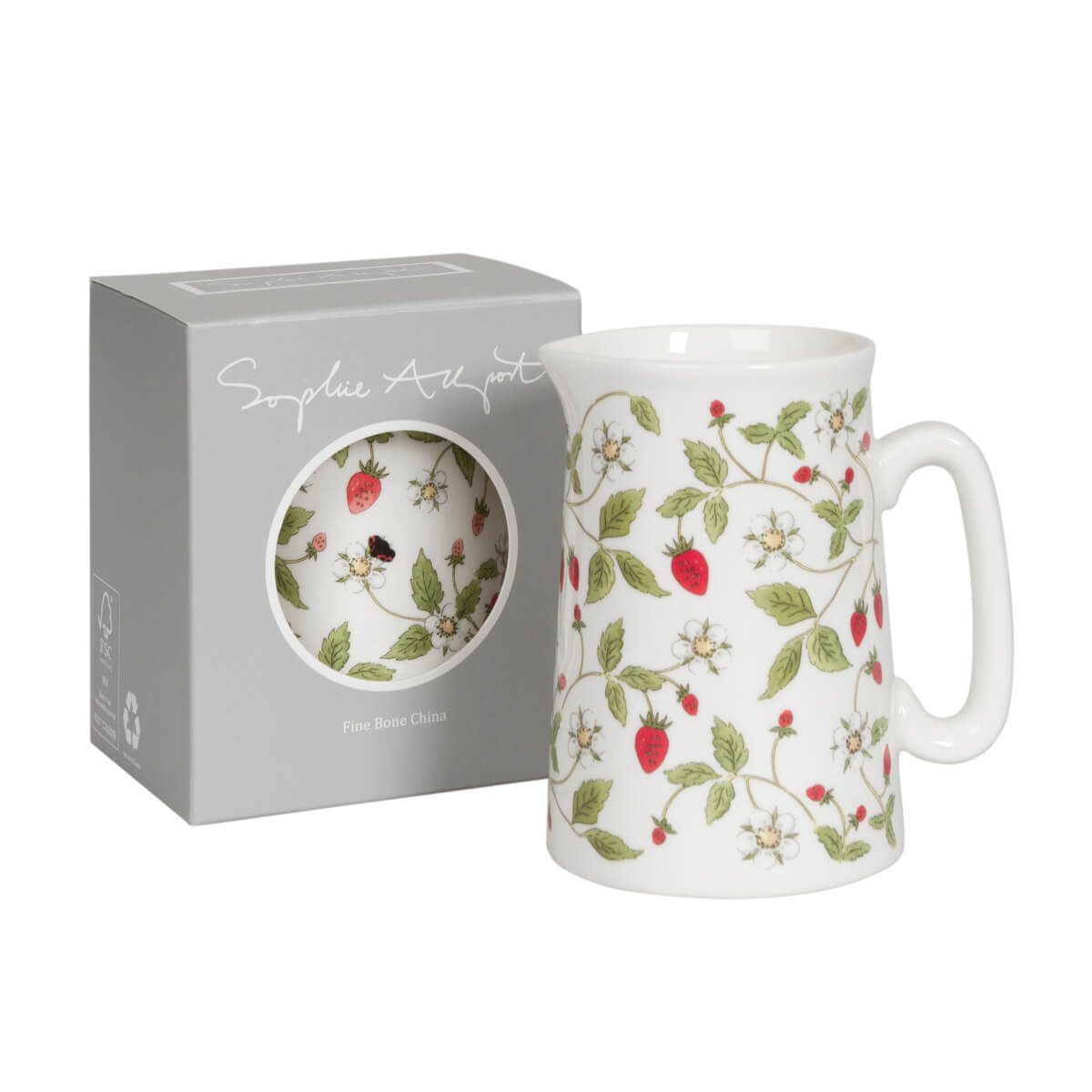 Strawberries Jug - Small with Gift Box by Sophie Allport