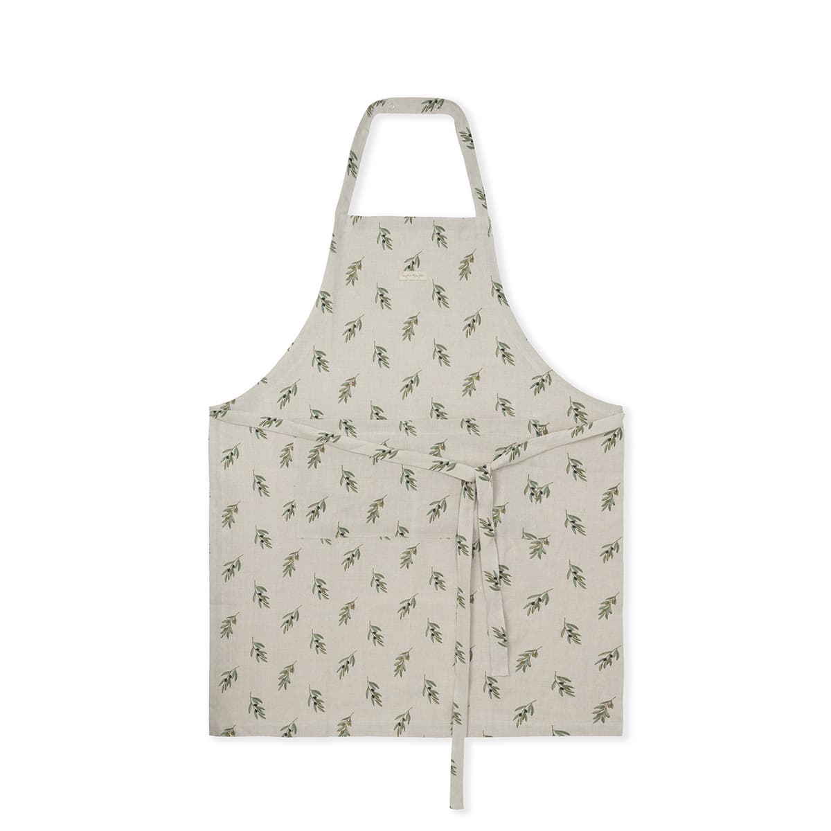 Olive Branches Linen Adult Apron