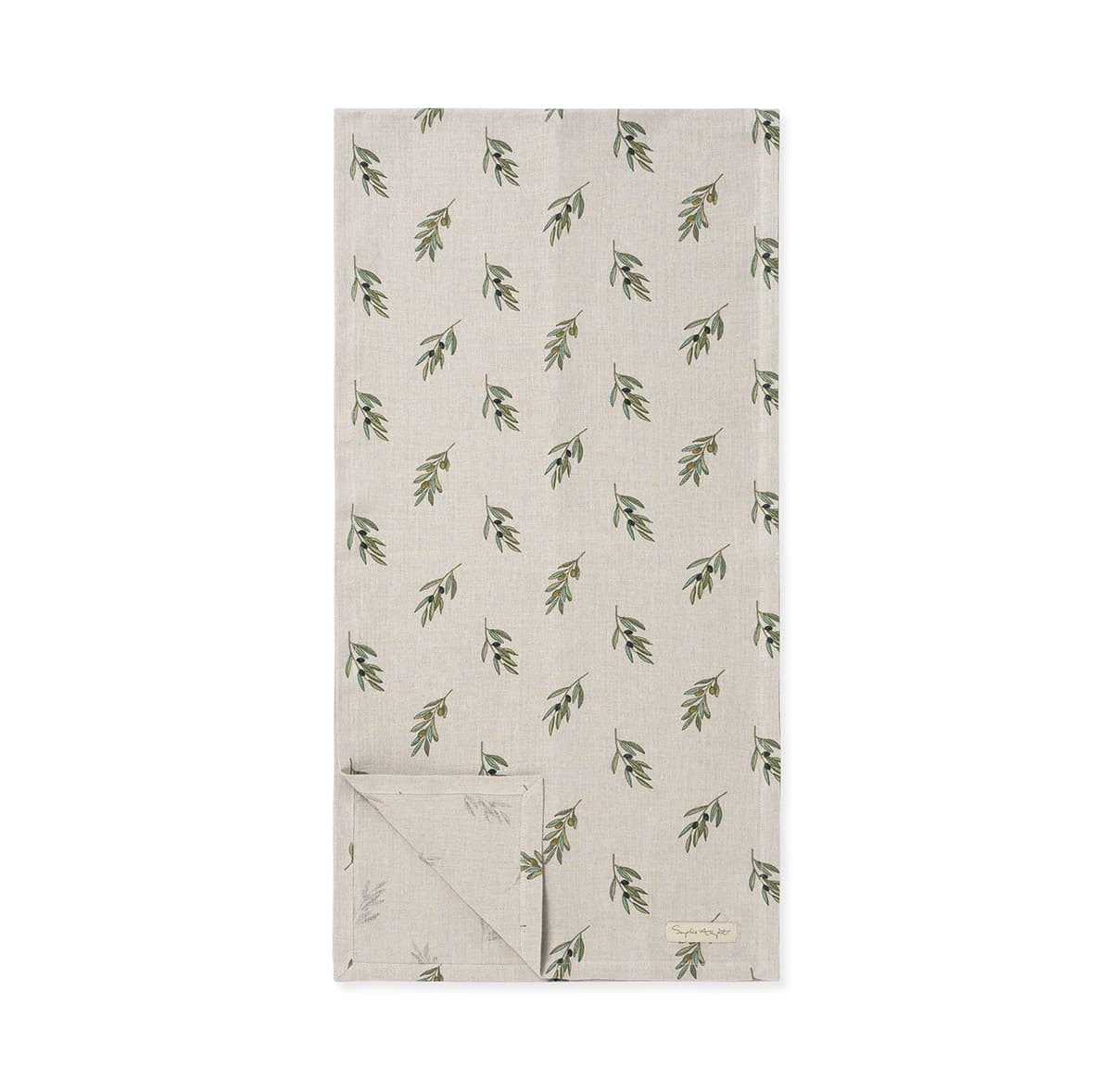 Olive Branches Linen Table Runner