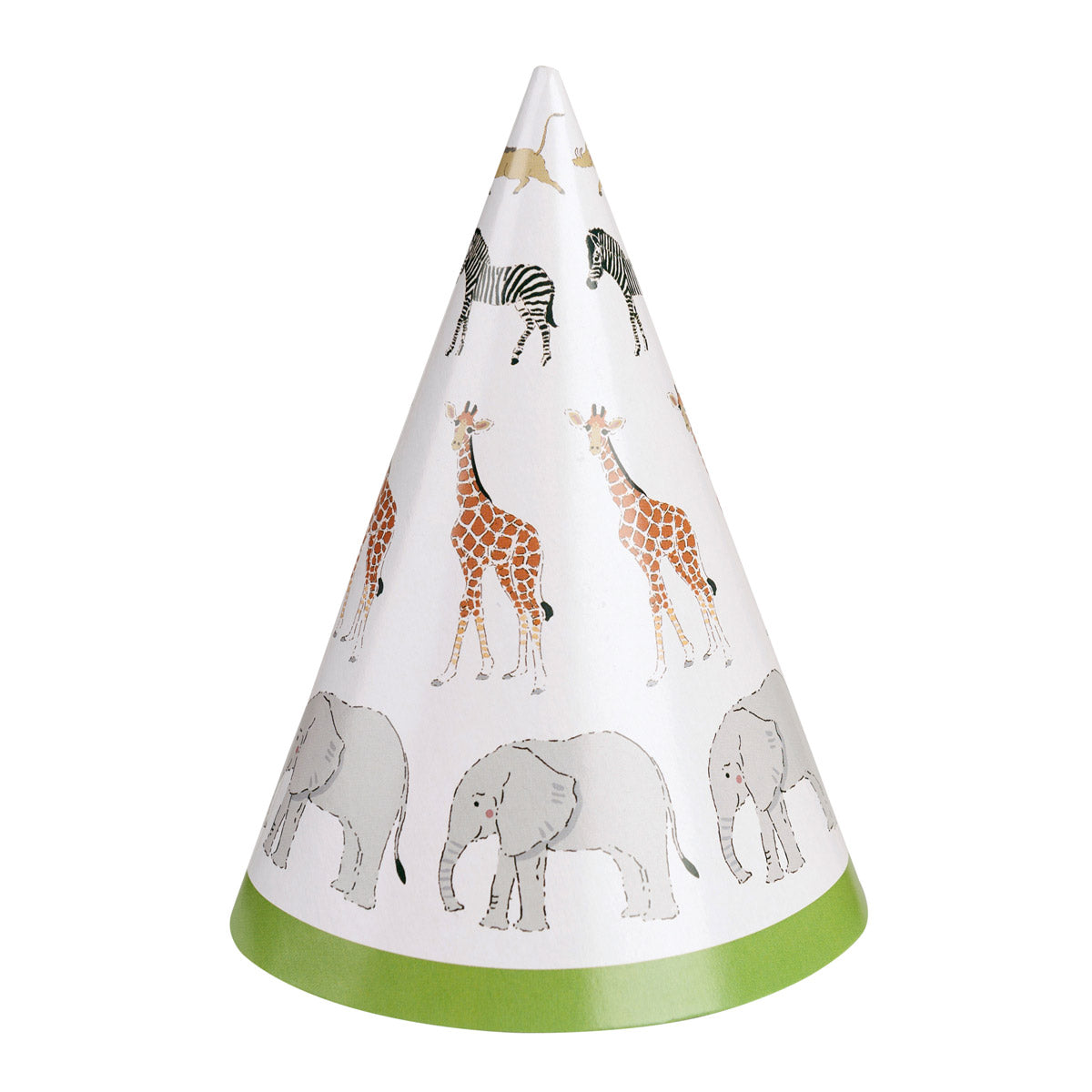 Safari Paper Cone Party Hats - Pack of 8