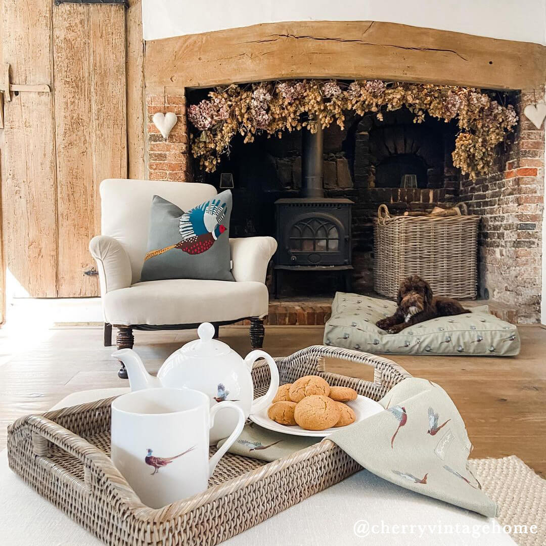 Pheasant Knitted Cushion
