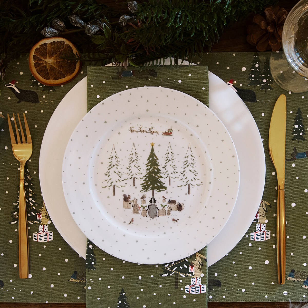 Festive Forest Fabric Placemat