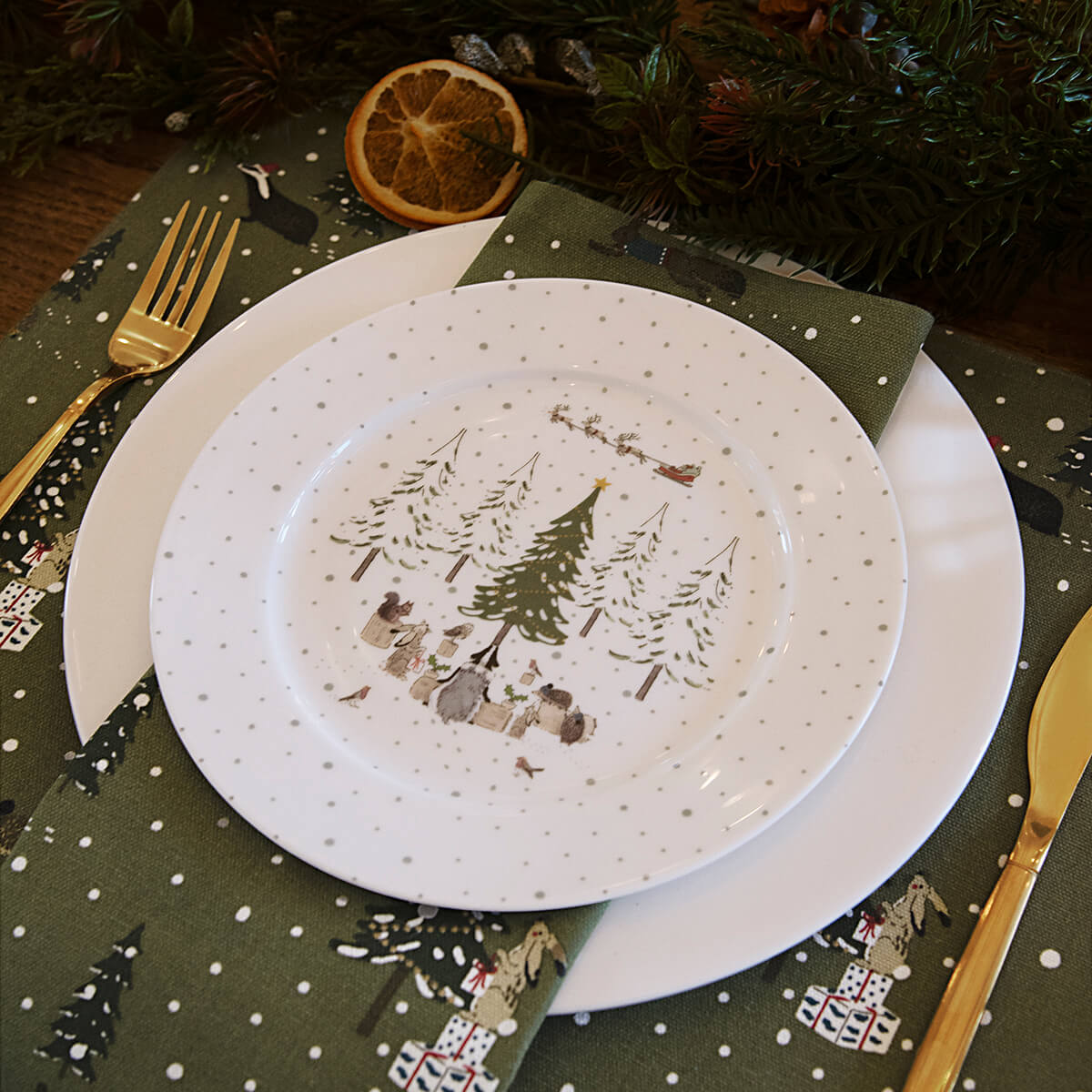 Festive Forest Side Plate by Sophie Allport