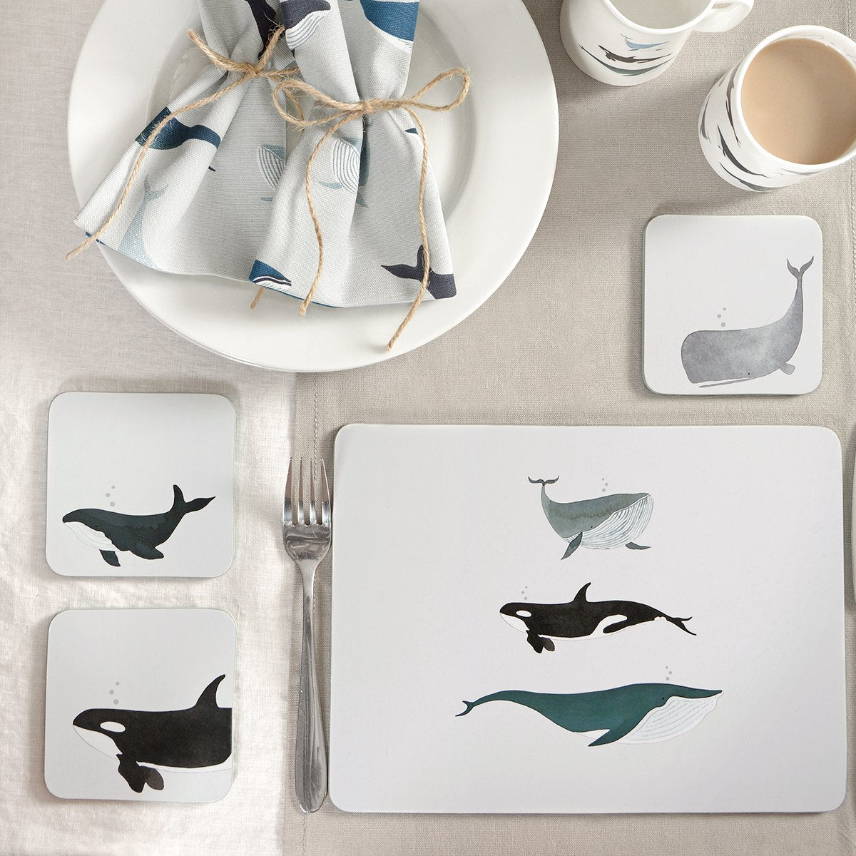 Whales Cork Place mats (set of 4) by Sophie Allport