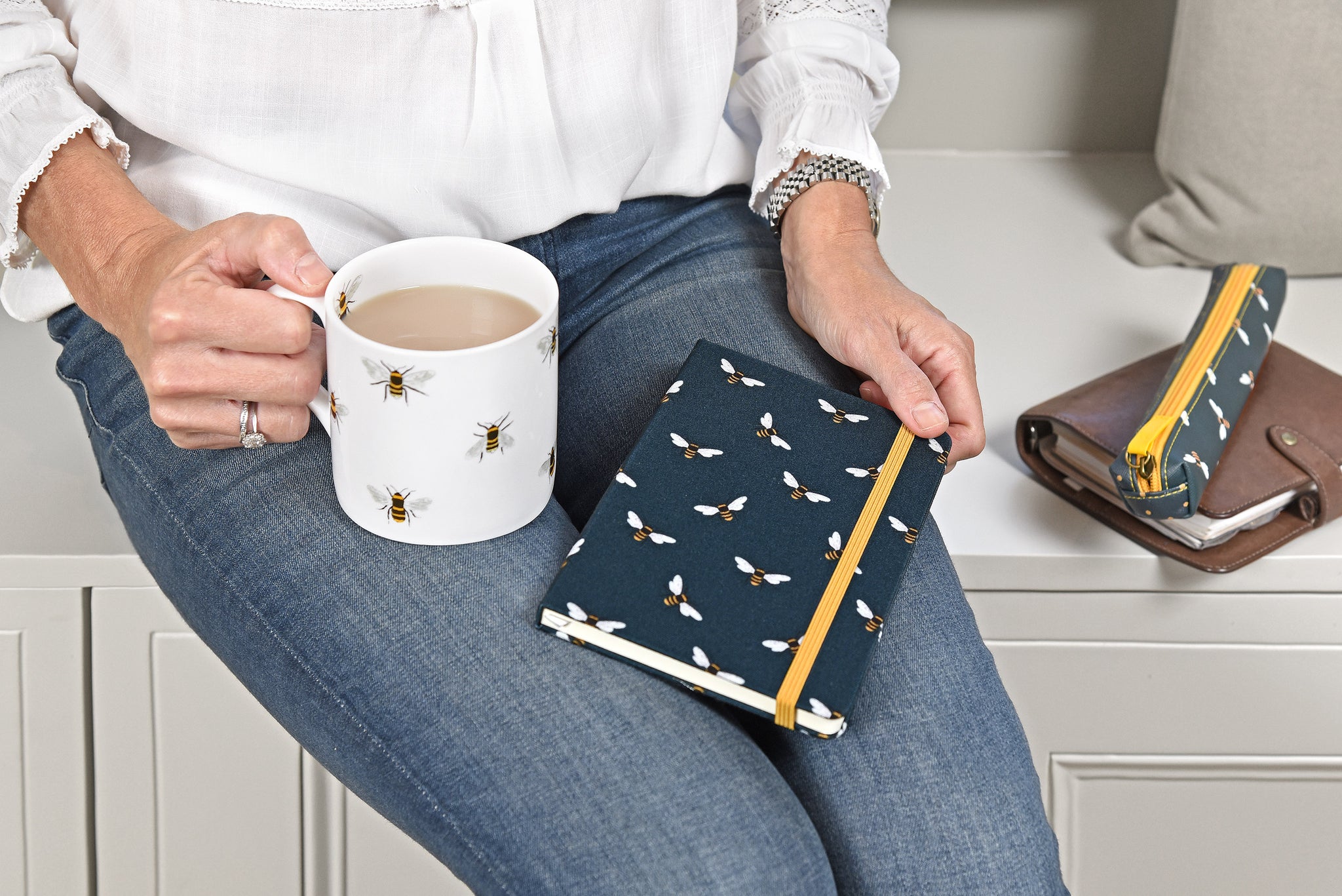 Bees Small Fabric Notebook