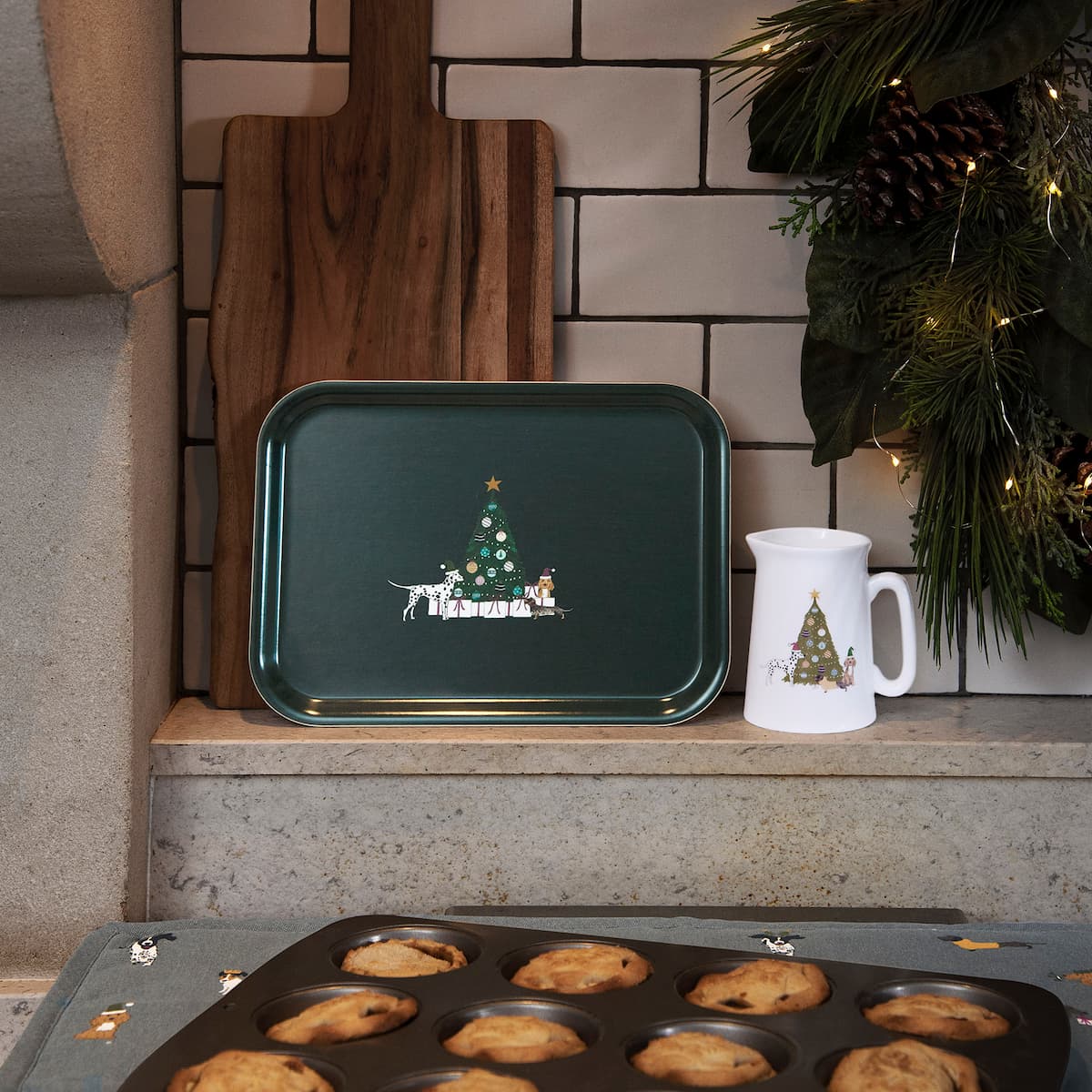 Christmas Dogs Printed Tray 