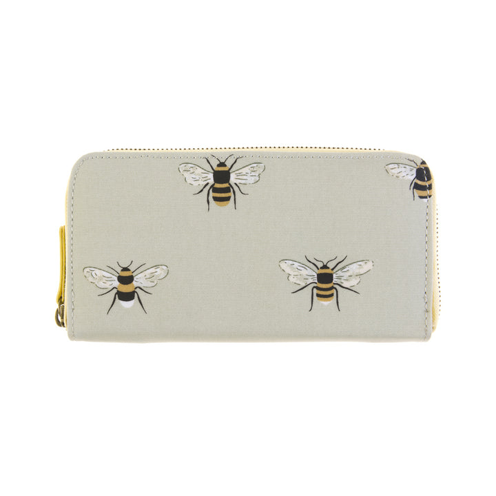 Bees Oilcloth Zipped Wallet Purse
