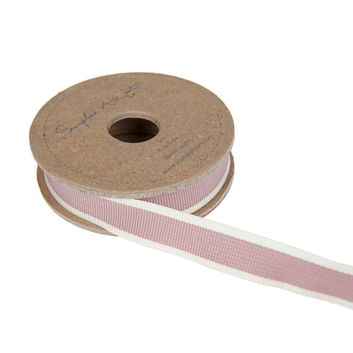 Dusty Pink Stripe Ribbon on Spool