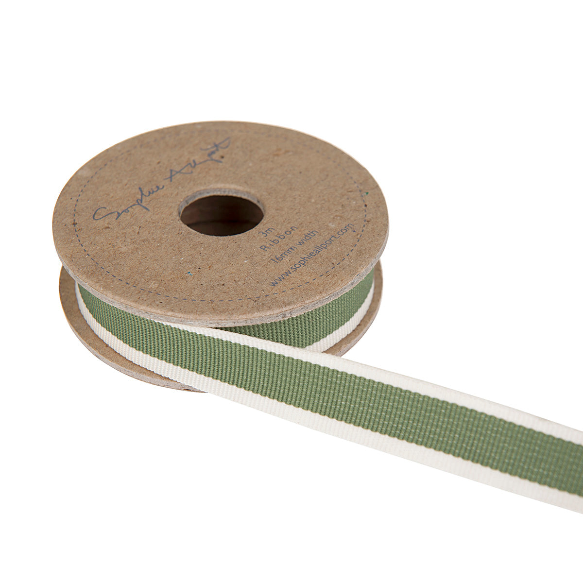 Leaf Green Stripe Ribbon on Spool