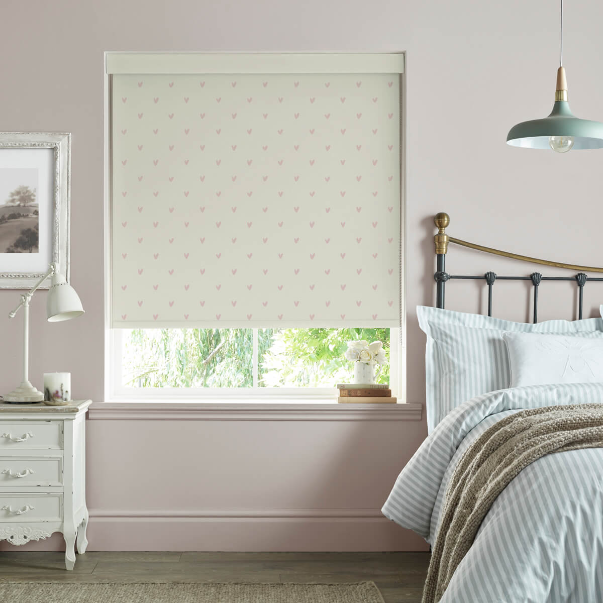 Hearts Blush Made to Measure Roller Blind