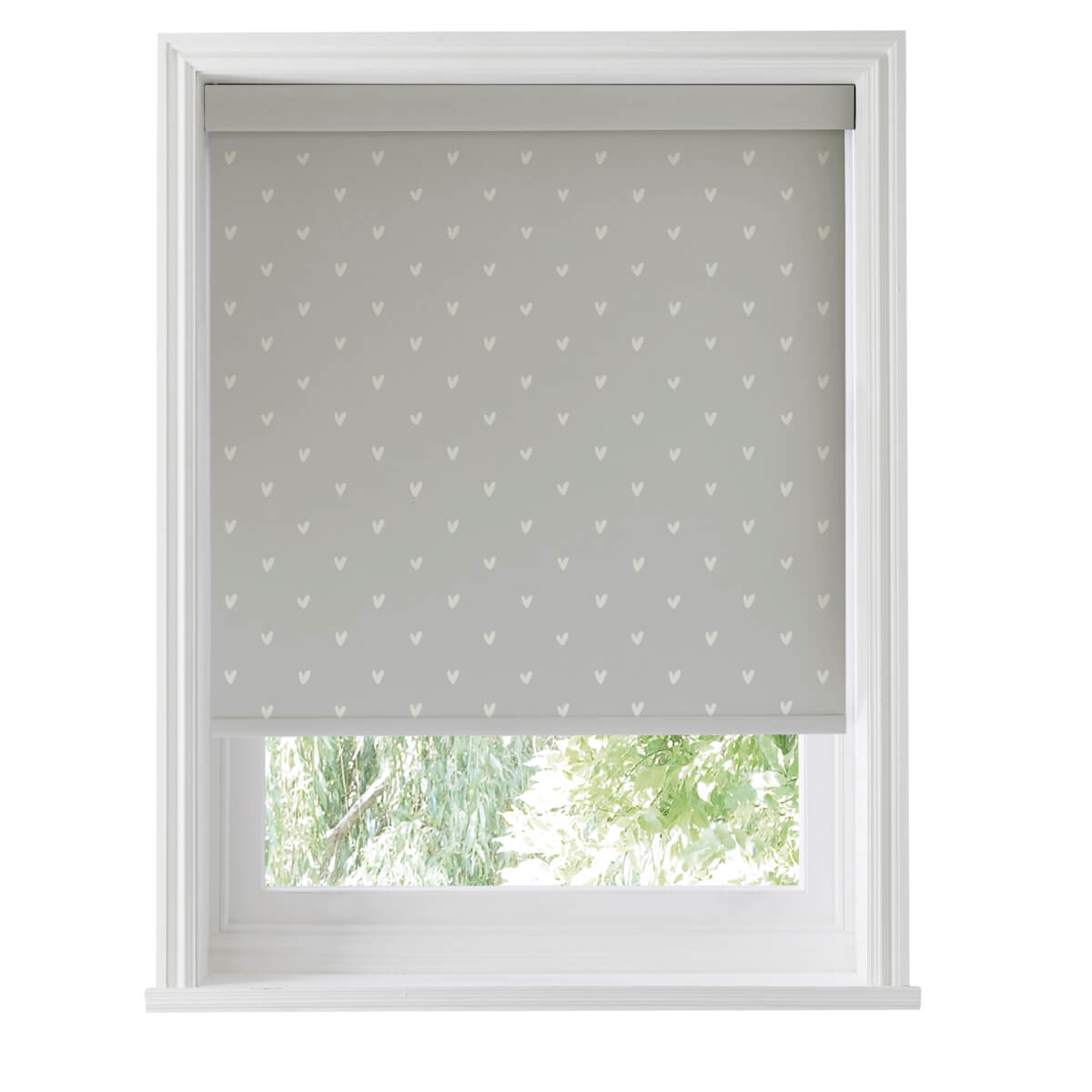 Hearts Grey Made to Measure Roller Blind