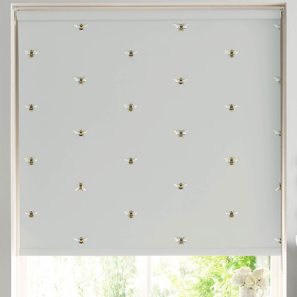 Bees Duck Egg Ready Made Roller Blind