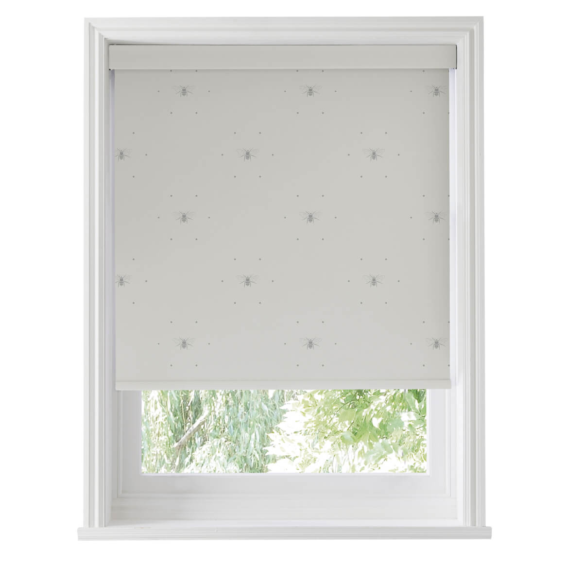 Bees Grey Roller Blind Sample