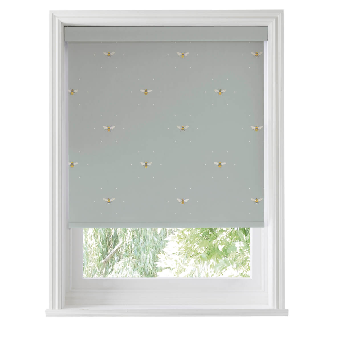 Bees Pale Slate Made to Measure Roller Blind