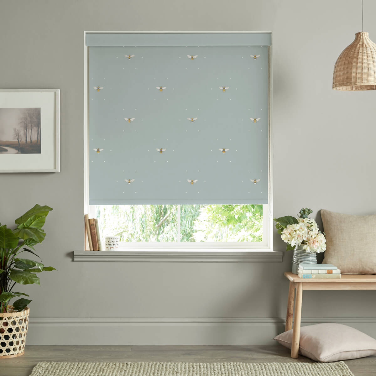 Bees Sky Made to Measure Roller Blind