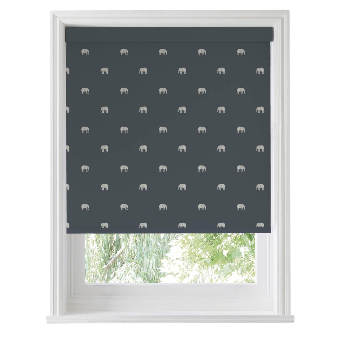 Elephant Deep Navy Made to Measure Roller Blind