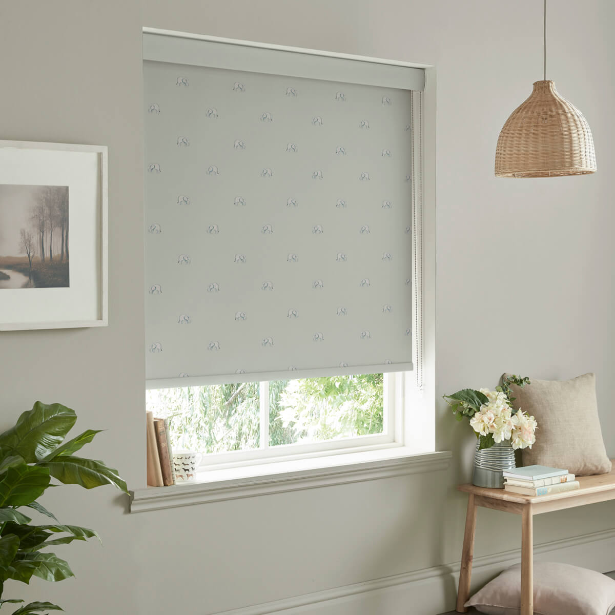 Elephant Green Grey Made to Measure Roller Blind