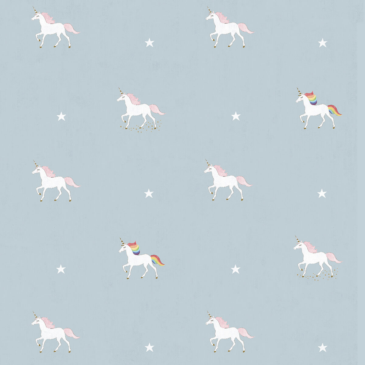 Unicorn Pale Duck Egg Curtains/Roman Blind Sample by Sophie Allport