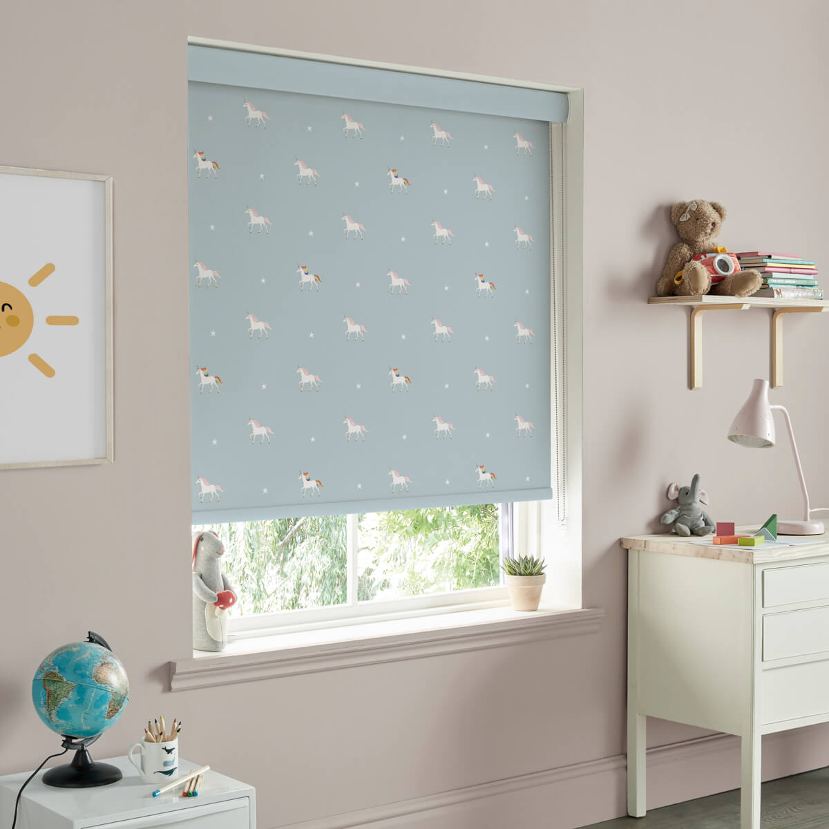 Unicorn Pale Duck Egg Roller Blind Sample