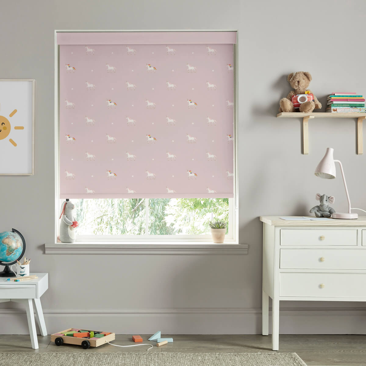 Unicorn Soft Pink Made to Measure Roller Blind