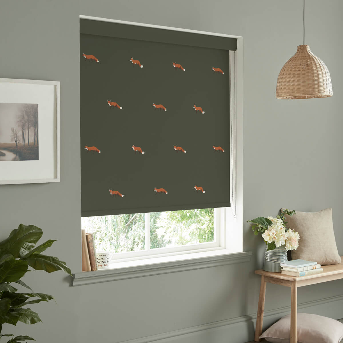 Foxes Forest Green Made to Measure Roller Blind