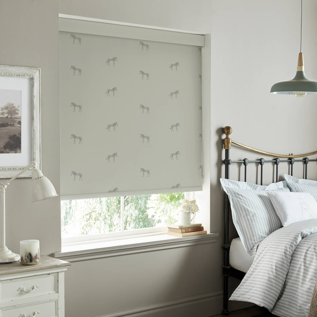 Zebra Linen Made to Measure Roller Blind