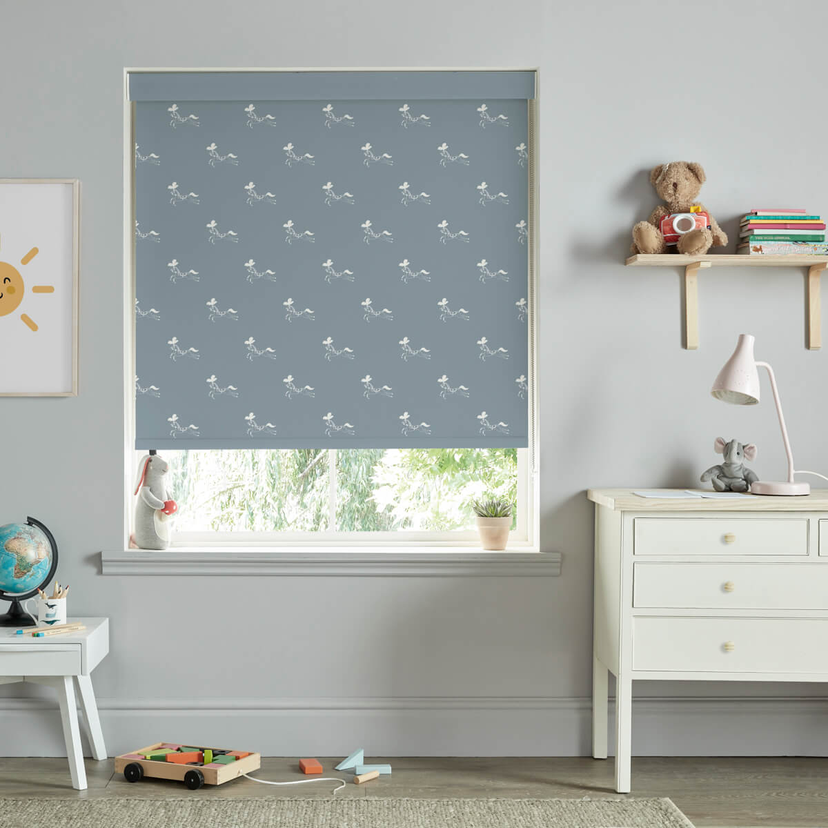 Fairground Ponies Teal Made to Measure Roller Blind
