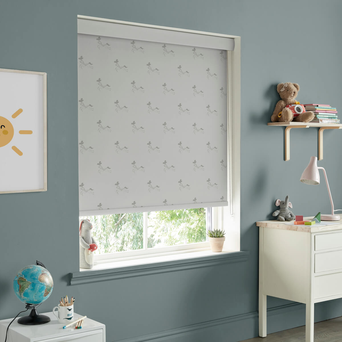 Fairground Ponies Warm Grey Made to Measure Roller Blind