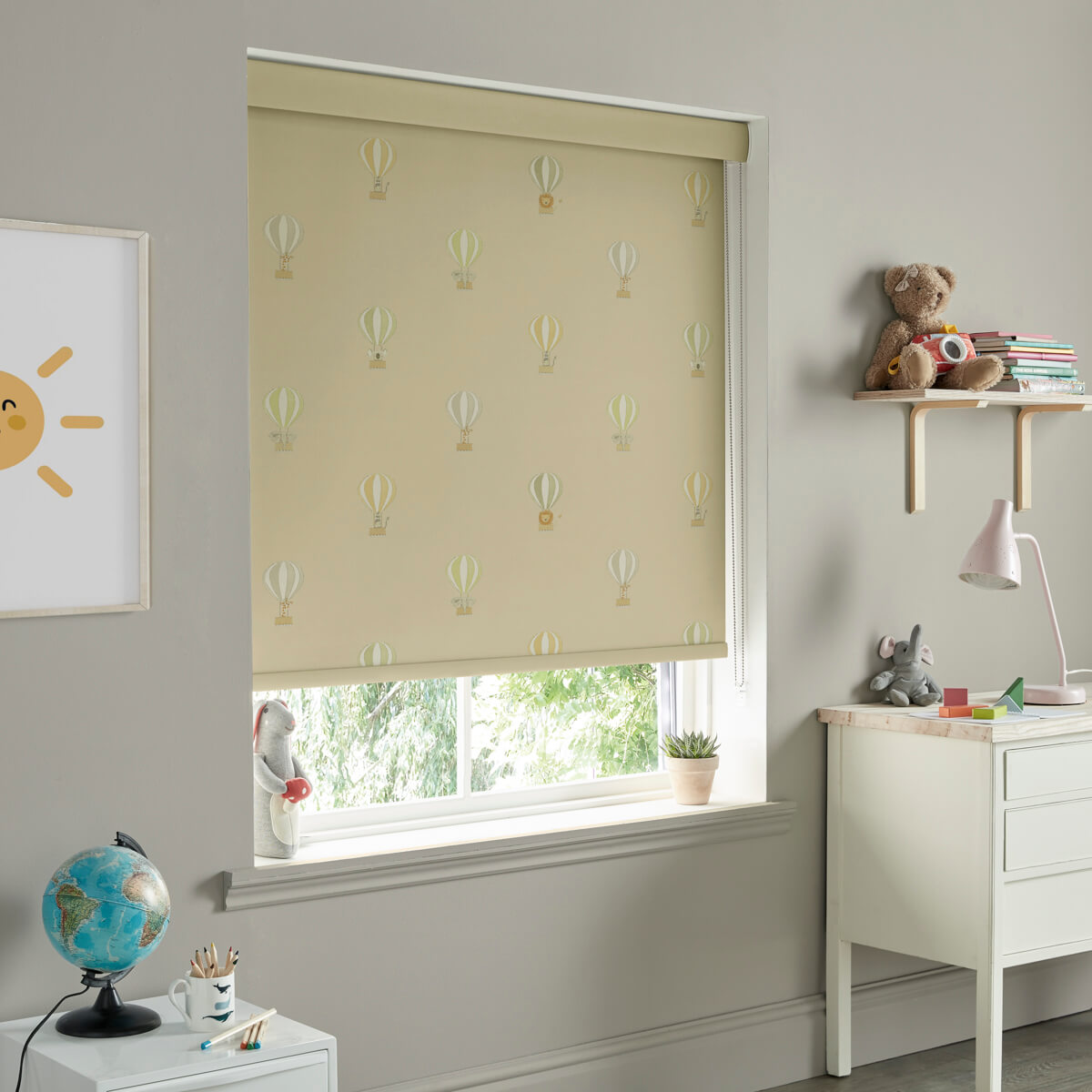 Bears & Balloons Pale Rust Gold Made to Measure Roller Blind