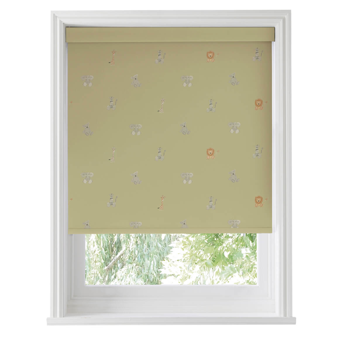 Bears & Balloons Soft Mustard Made to Measure Roller Blind