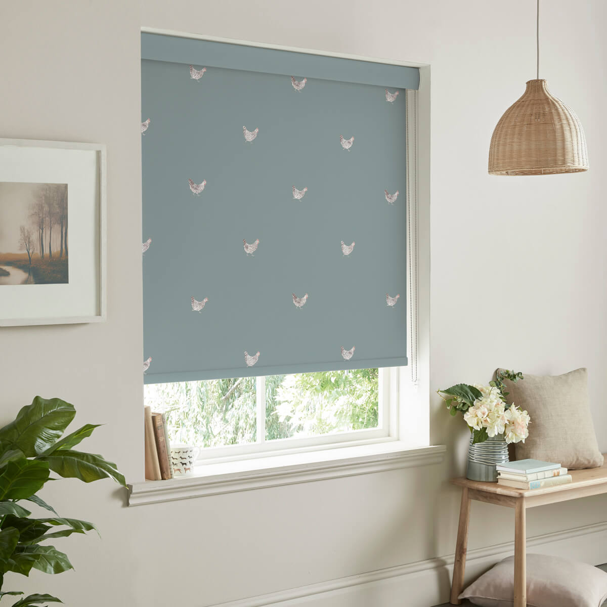 Chicken Deep Duck Egg Made to Measure Roller Blind