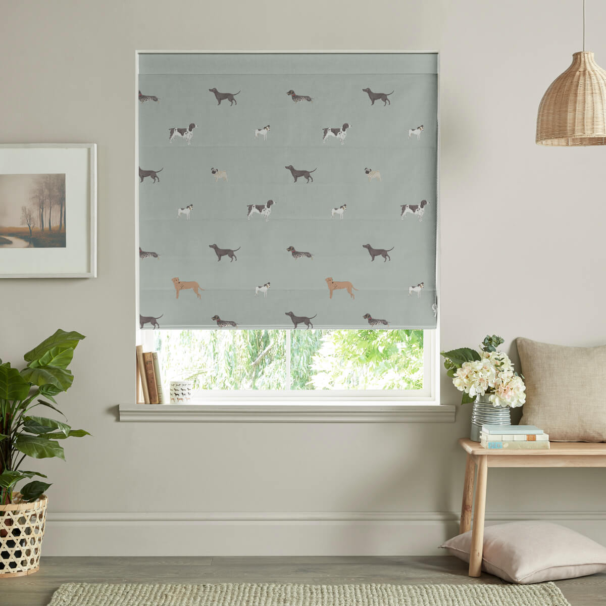 Woof Sage Made to Measure Roman Blind