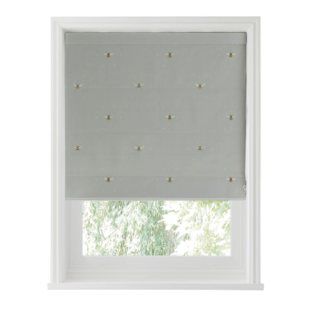 Bees Pale Slate Made to Measure Roman Blind