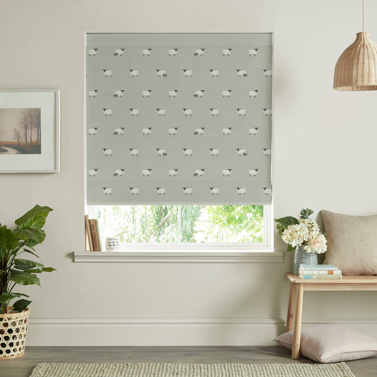 Sheep Pebble Made to Measure Roman Blind