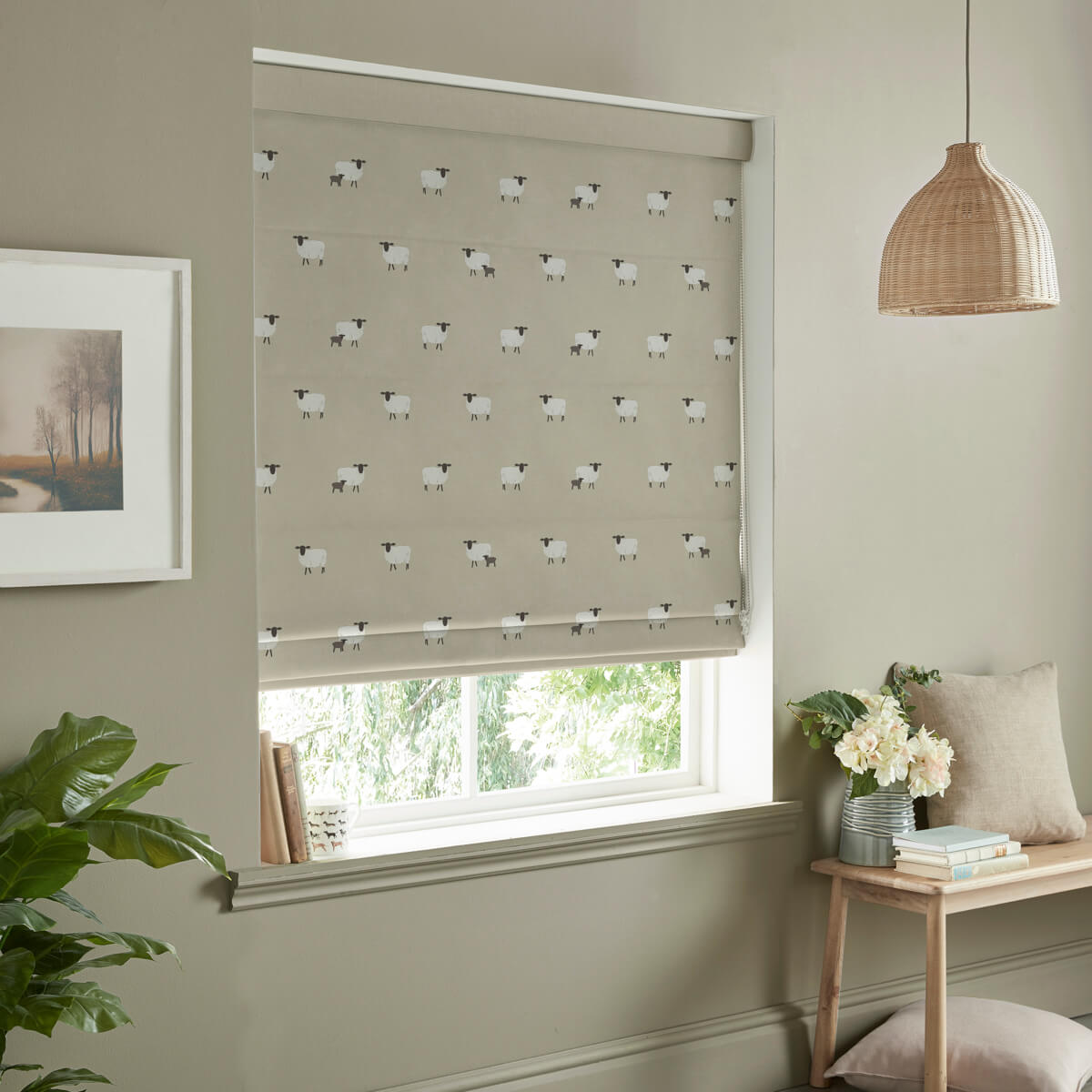 Sheep Sand Curtains/Roman Blind Sample