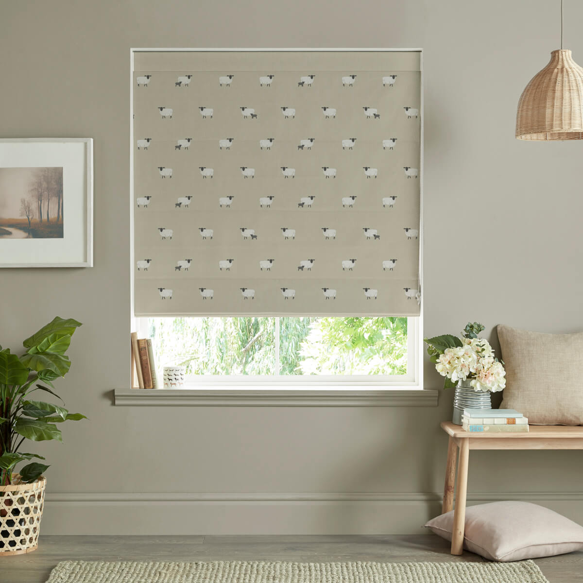 Sheep Sand Curtains/Roman Blind Sample