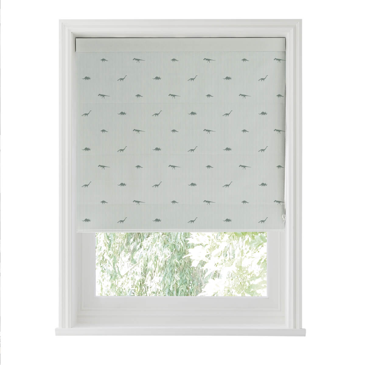 Dinosaurs Sage Curtains/Roman Blind Sample