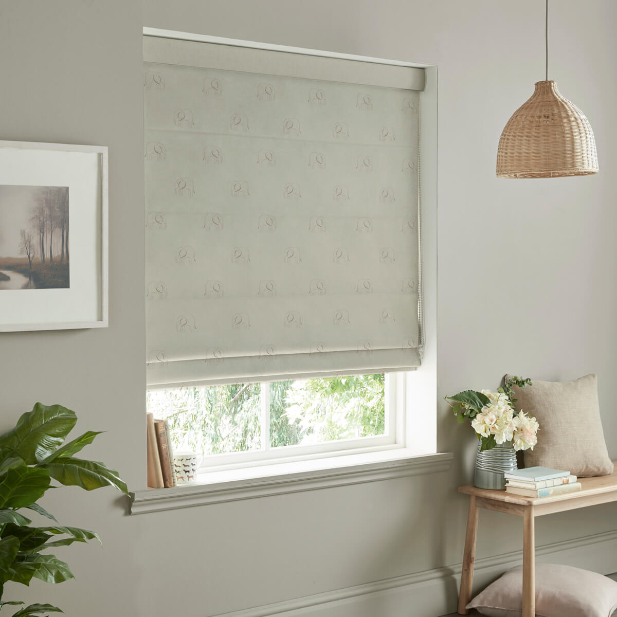Elephant Natural Made to Measure Roman Blind