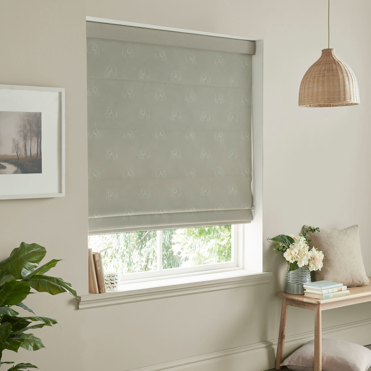 Elephant Sage Made to Measure Roman Blind