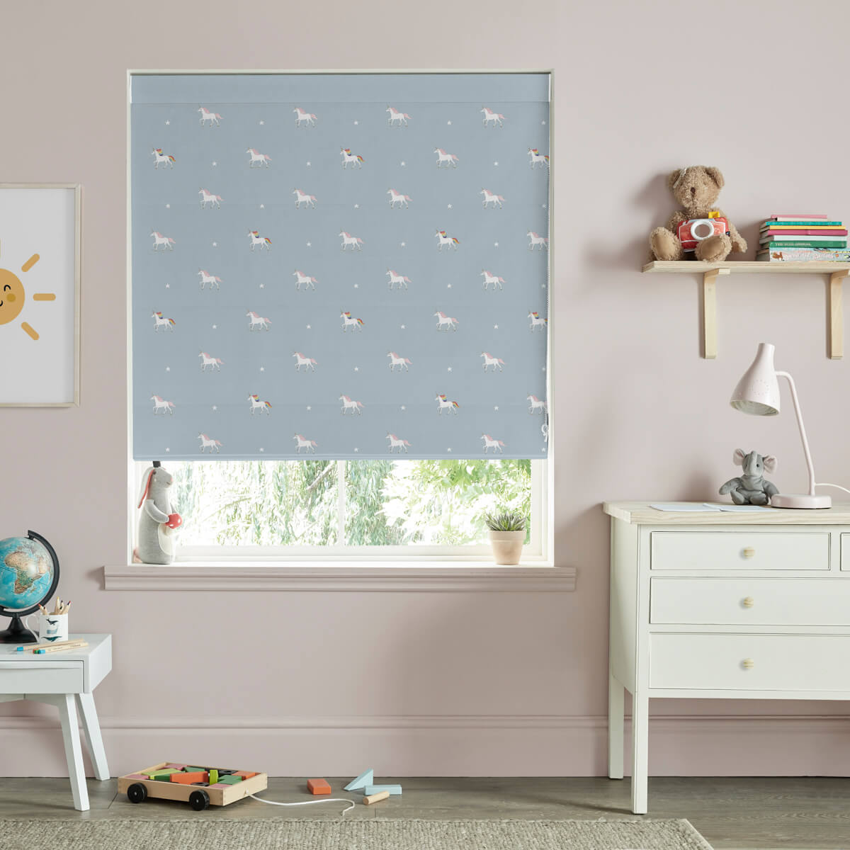 Unicorn Pale Duck Egg Curtains/Roman Blind Sample