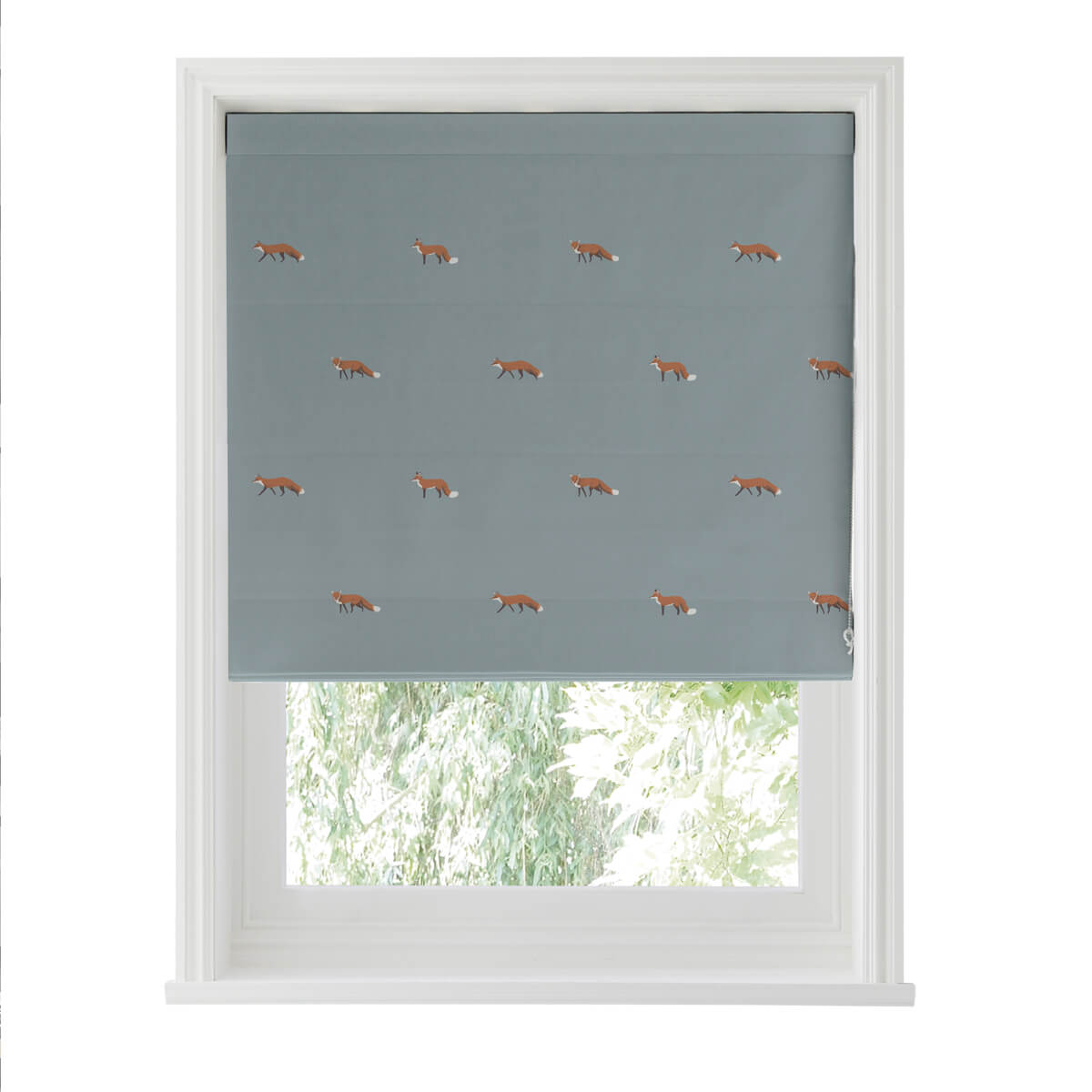 Foxes Teal Curtains/Roman Blind Sample
